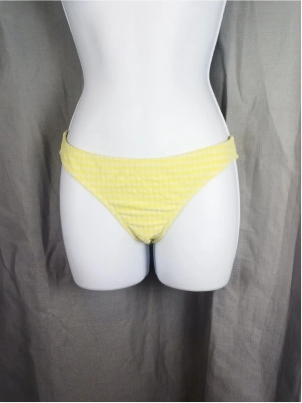 Xhilaration Yellow White Gingham Bikini Bottom Medium